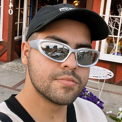 Trendy Y2K Oval Frame Sunglasses with UV400 Protection