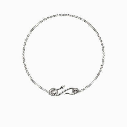 Rhinestone Snake Shaped Chain Pendant Necklace