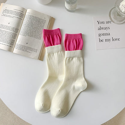 Rufia - Color Block Contrast Double Edge Socks