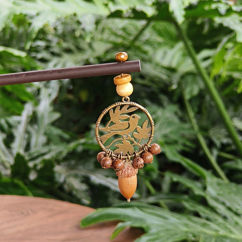 Flower Hairpin Handmade Alloy Hair Accessories Ethnic Style