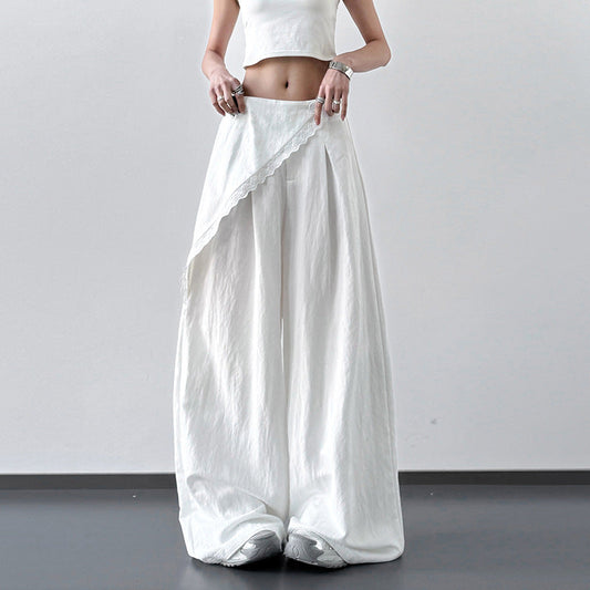 Asymmetric Casual High Waisted Wide Leg Pants