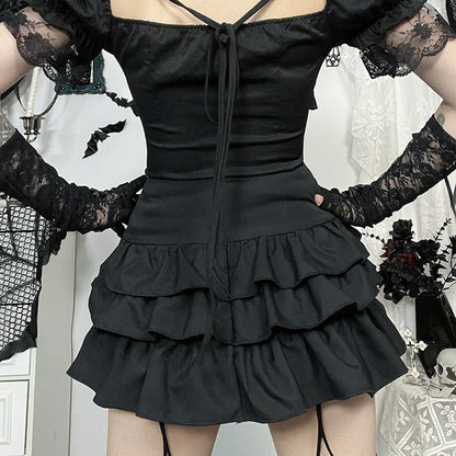 Black Pleated Mini Skirt Gothic Punk Style