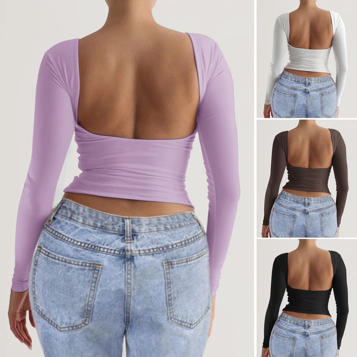 Casual Slim-Fit Knit Long Sleeve Top