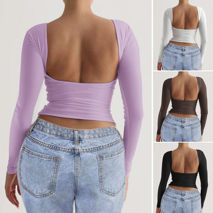 Casual Slim-Fit Knit Long Sleeve Top