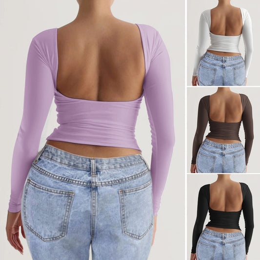 Casual Slim-Fit Knit Long Sleeve Top