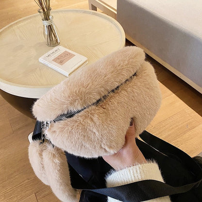 Trendy Plush Crossbody Bag for Women