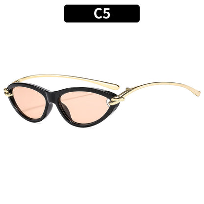 Cat Eye UV400 Sunglasses with Metal Chain Legs