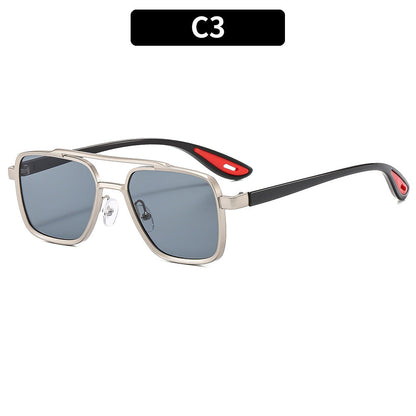 Men's Stylish Double Bridge Pilot Sunglasses with UV400 Protection