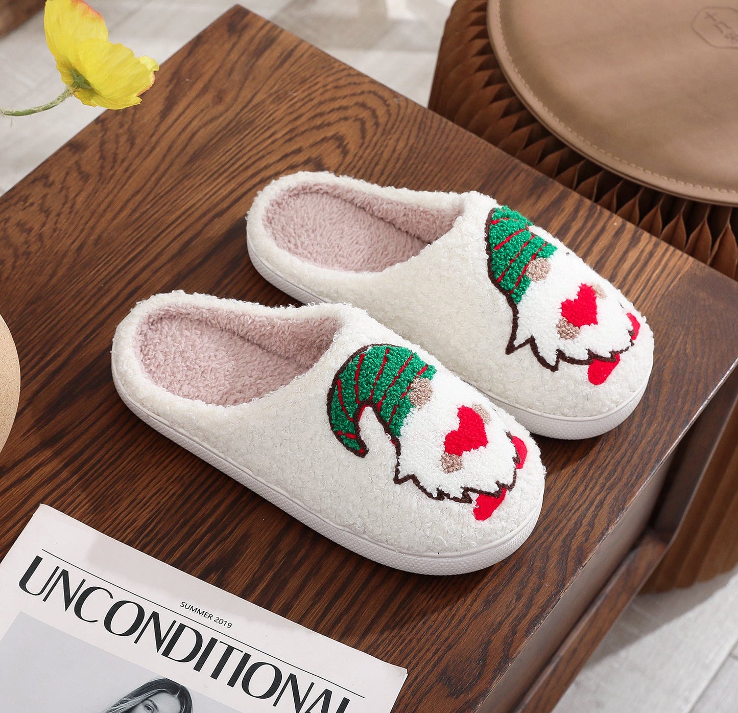 Christmas Grinch Plush Warm Indoor Slippers