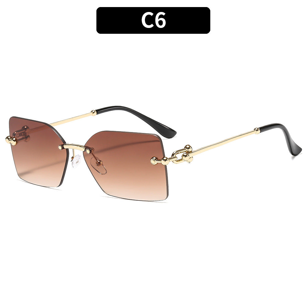 Trendy Stylish Square Metal Sunglasses UV400 Protection