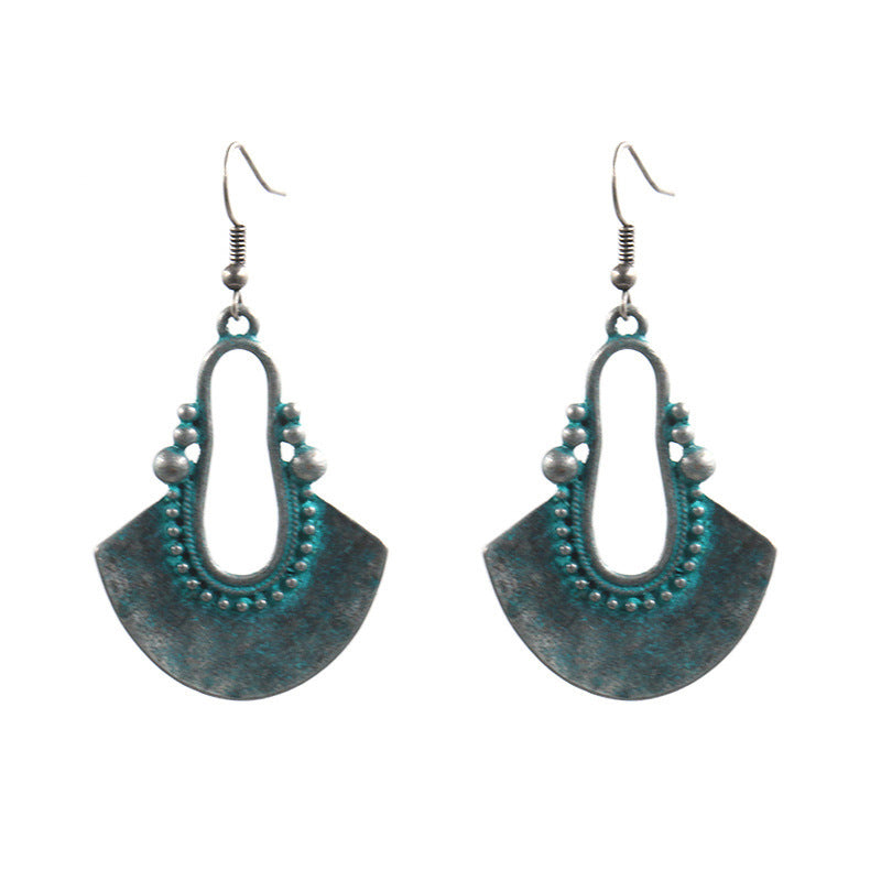 Bohemian Turquoise Earrings Vintage Style Geometric Alloy Earrings
