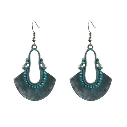 Bohemian Turquoise Earrings Vintage Style Geometric Alloy Earrings