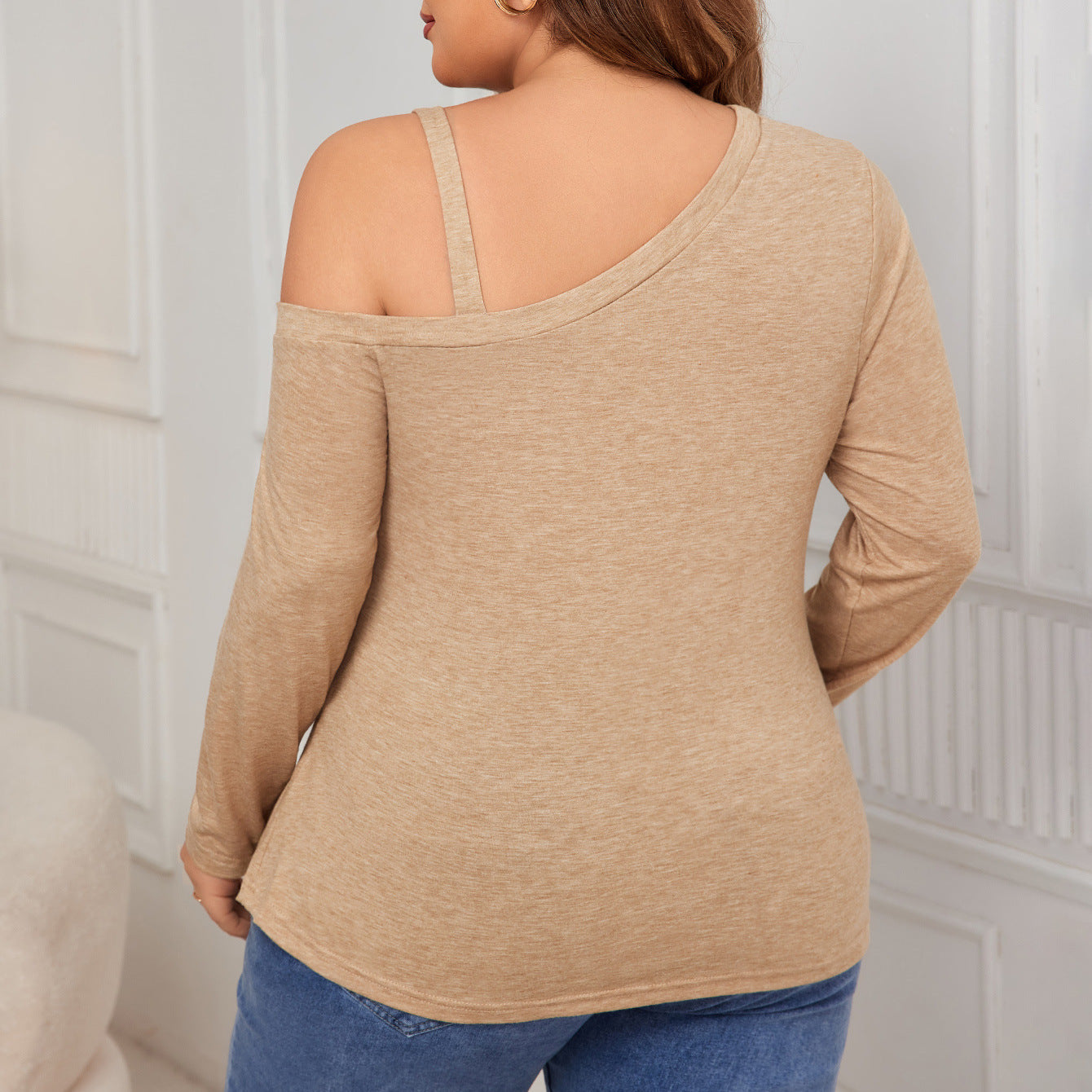 Plus Size Knitted Asymmetrical Tank Top Elegant Casual Pullover