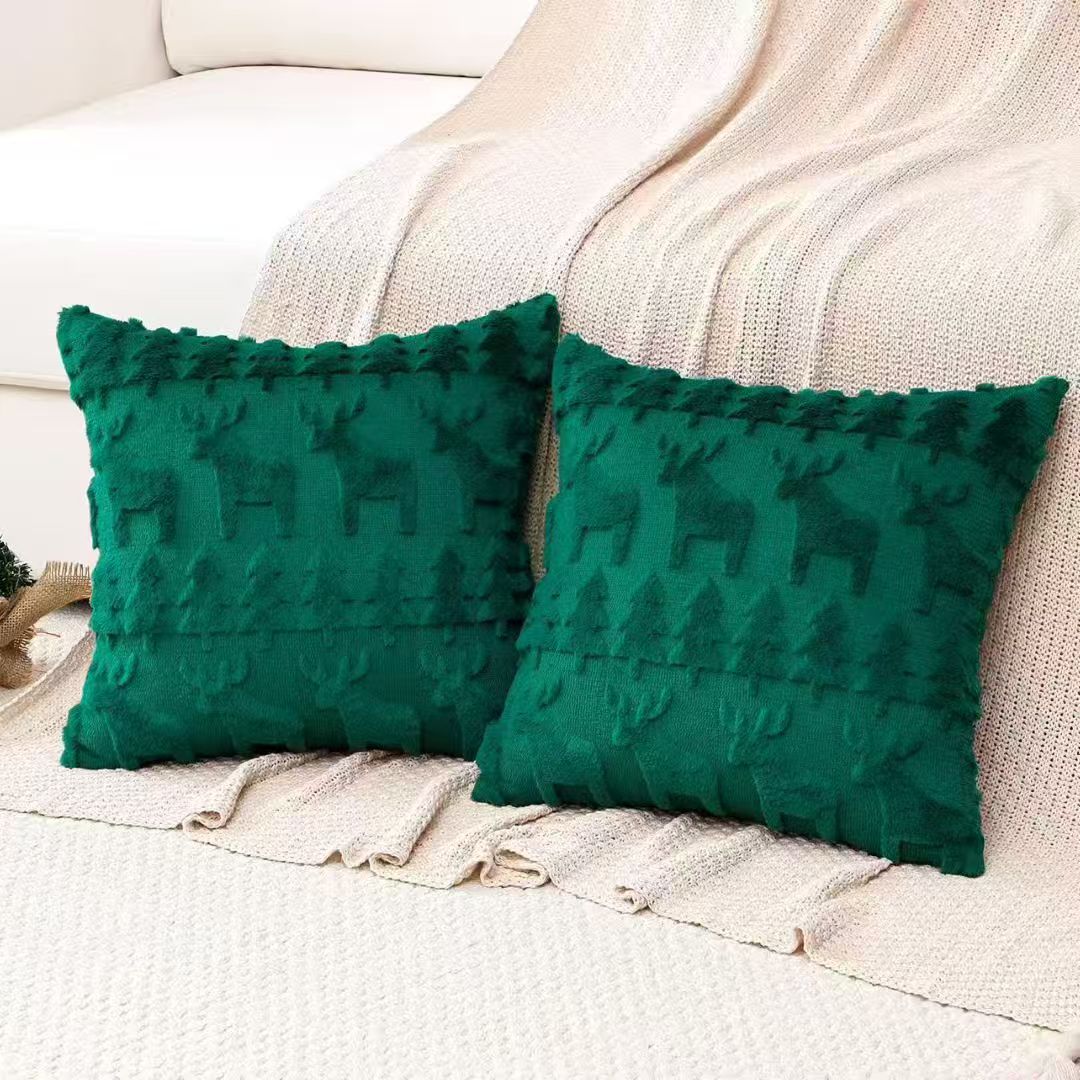 Soft Christmas Tree Snowflake Square Cushion Covers
