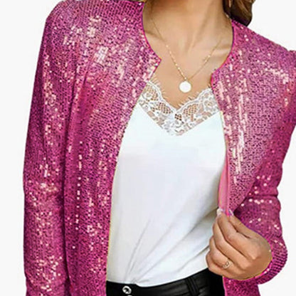 Trendy Casual Sequin Jacket Lightweight Streetwear
