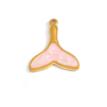 Heart Flower Pendant Accessories 18K Gold Plated Stainless Steel Jewelry