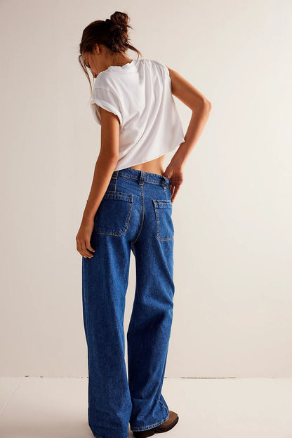 Washed Street Straight Leg Jeans