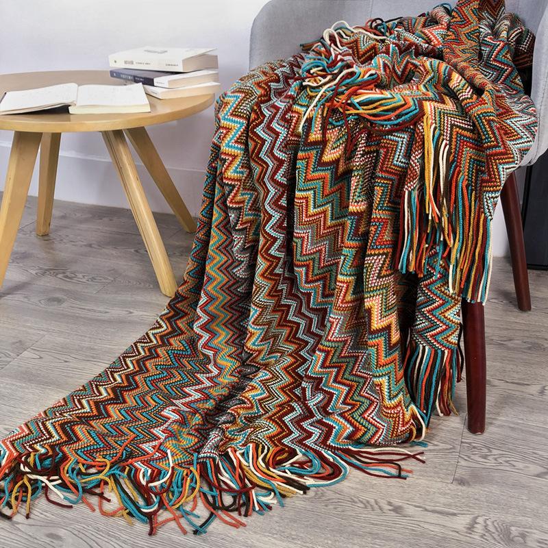 Bohemia Sofa Blanket Cover Blanket Summer Knitted Blanket Air Conditioning Blanket