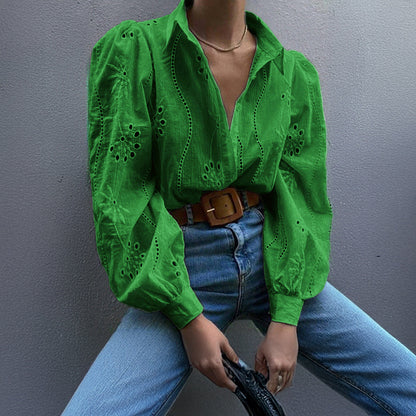Fashionable Loose Fit Hollow Out Cardigan Top for Women