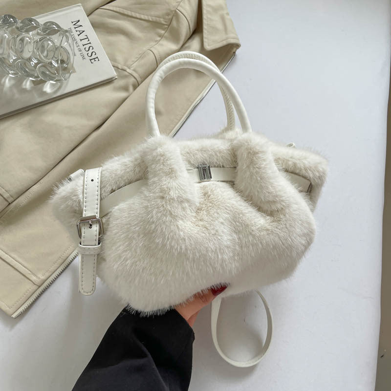 Soft Faux Fur Fluffy Tote Shoulder Bag
