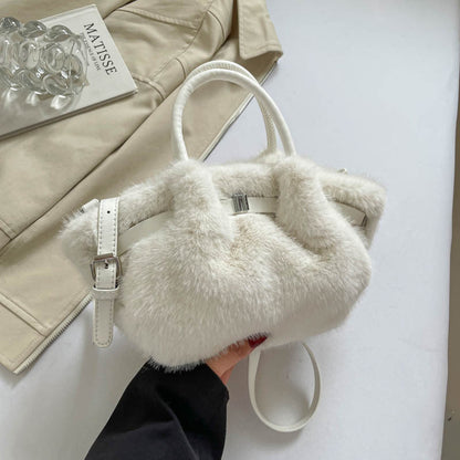 Soft Faux Fur Fluffy Tote Shoulder Bag