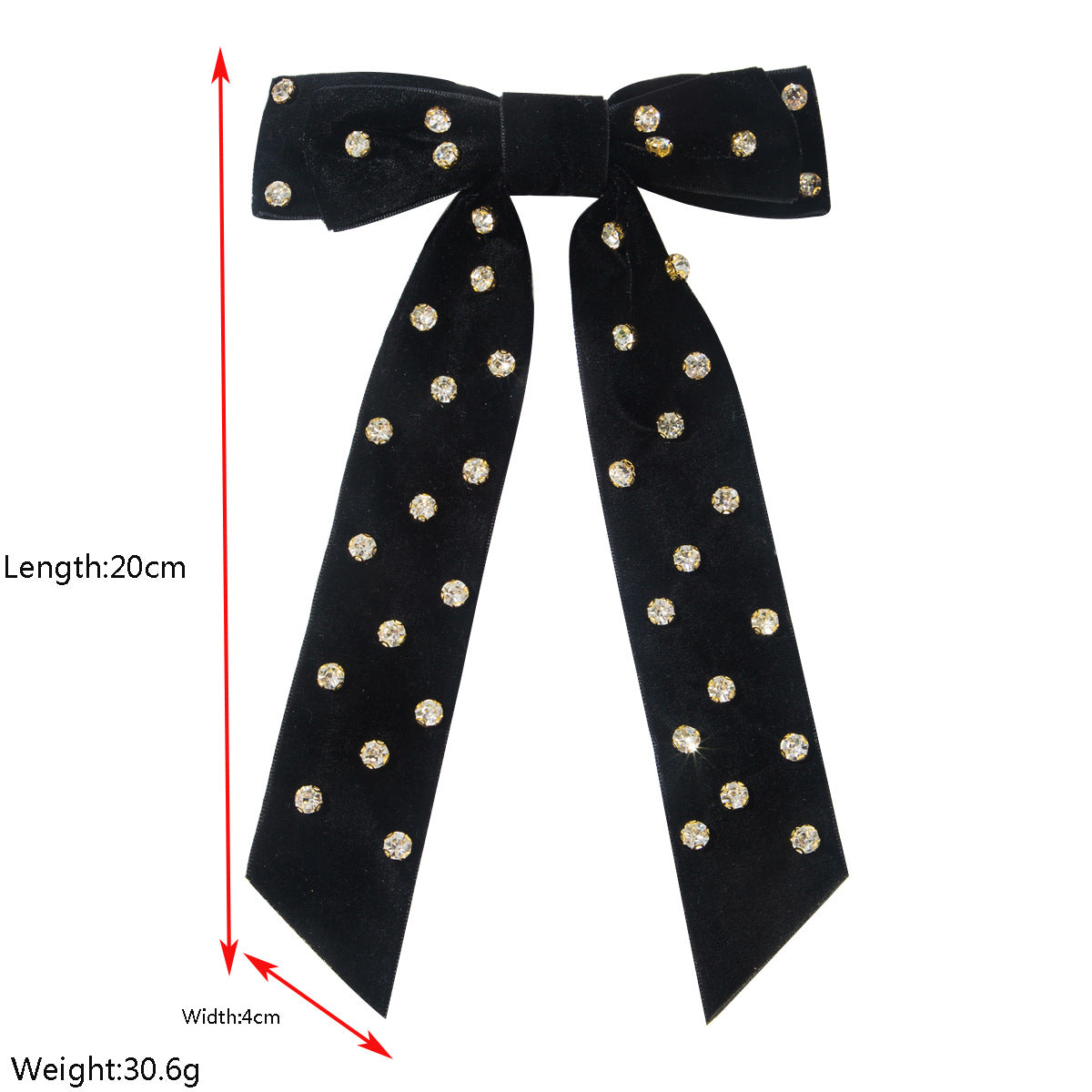 Chic Double Layer Bow Hair Clip with Rhinestones