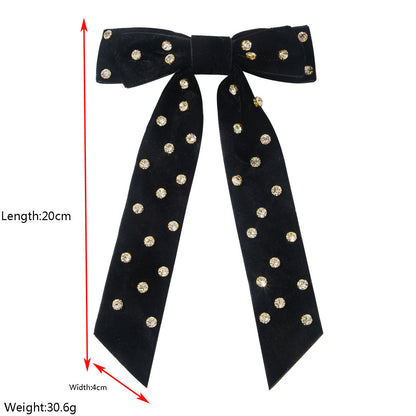 Chic Double Layer Bow Hair Clip with Rhinestones