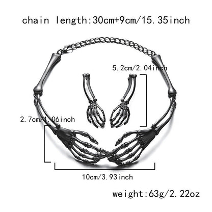 Halloween Stylish Skeleton Skull Claw Necklace