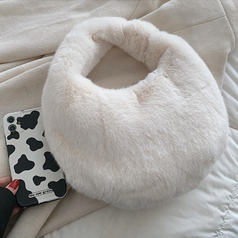 Fluffy Faux Mink Handbag Trendy Casual Tote