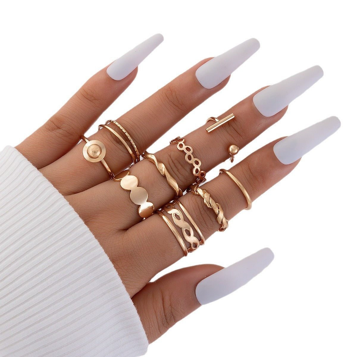 Fashionable Geometric Butterfly Open-Ended Adjustable Rings Set