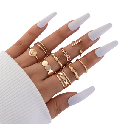 Fashionable Geometric Butterfly Open-Ended Adjustable Rings Set