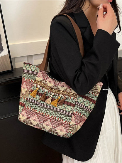 Colorful Canvas Tote Bag Stylish Shoulder Bag