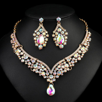 Vintage Statement Necklace Set Luxurious Crystal Jewelry for Evening Wear