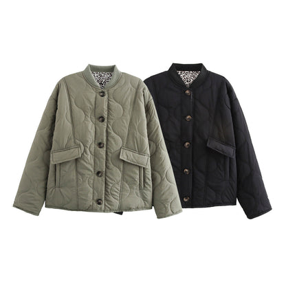 Casual Quilted Button Down Padded Coat