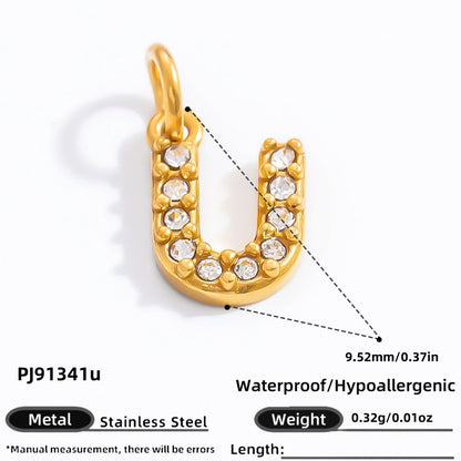 DIY Letter Pendant Necklace and Bracelet Set Stainless Steel Accessories