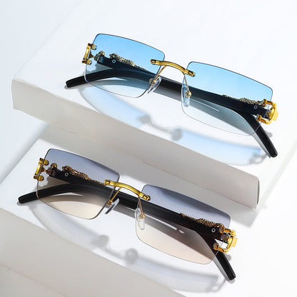 Trendy Unframed Cheetah Print Sunglasses for Men and Women