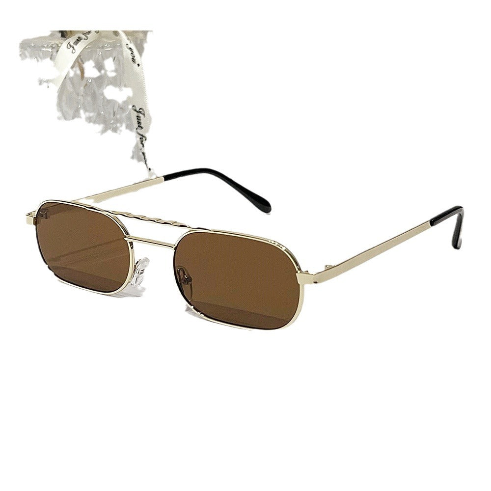 Trendy Rectangle Narrow Frame Sunglasses for Men and Women