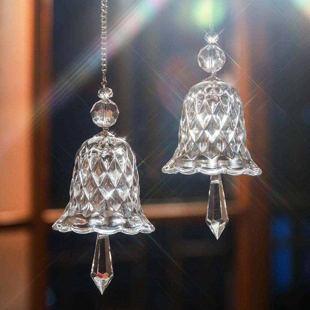Rainbow Crystal Christmas Jingle Bell Hanging Suncatcher