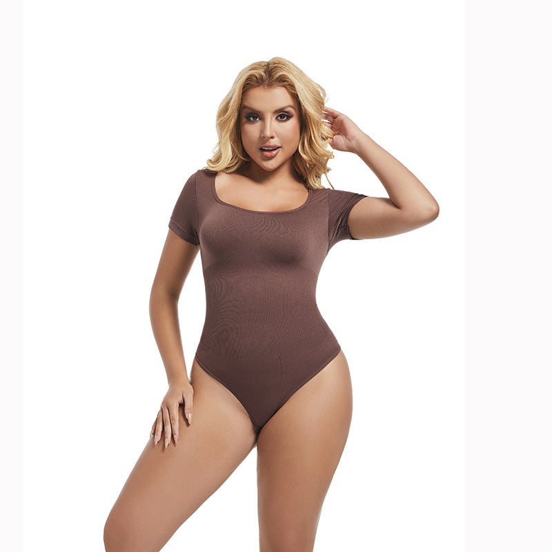 Seamless Bodycon Short Sleeve Romper Stylish Casual