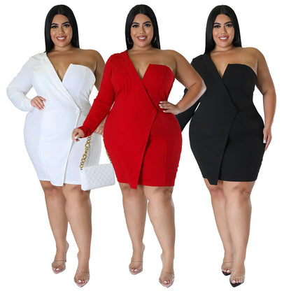Stylish Sexy Bodycon Dress With Off-Shoulder Long Sleeves