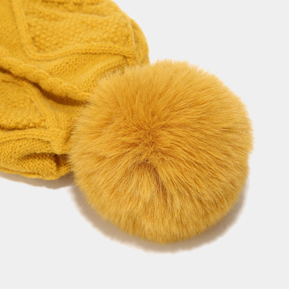 Winter Knit Thick Warm Scarf Hat Gloves Set