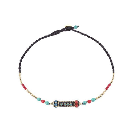 Tibetan Ethnic Style Nepal Beads Woven Clavicle Chain Retro Simple Joker Fashion Niche Necklace