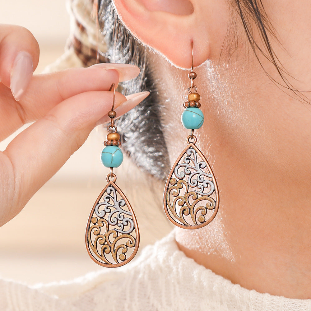 Bohemian Vintage Inspired Earrings with Feather and Tassel Elements