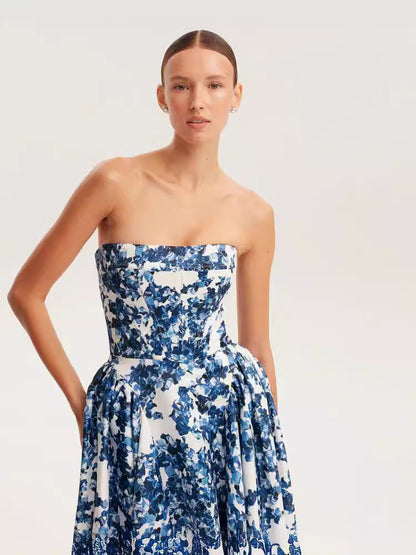 Elegant Off-Shoulder Long Evening Dress with 3D Design