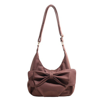 Fashionable Bow Decorated Shoulder Bag Stylish PU Crossbody Bag