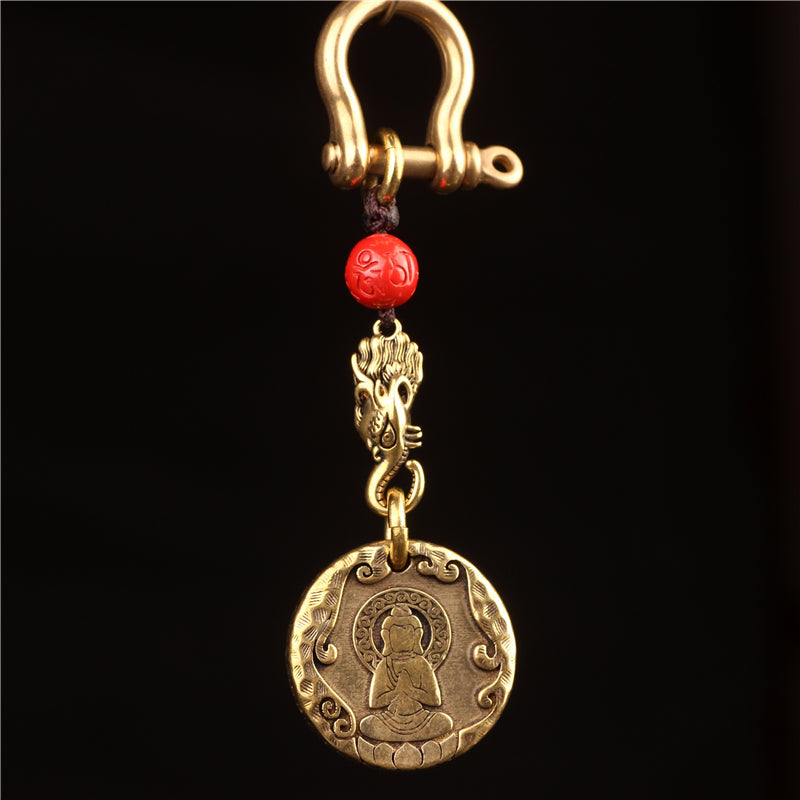 Original Nepal Tibet Retro National Style Brass Buddha'S 10-Phase Free Personality Necklace Pendant For Men And Women