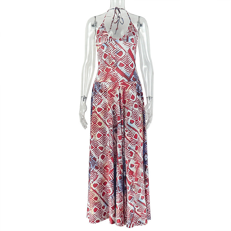 Color Block Midi Dress Casual Knit A-Line Dress