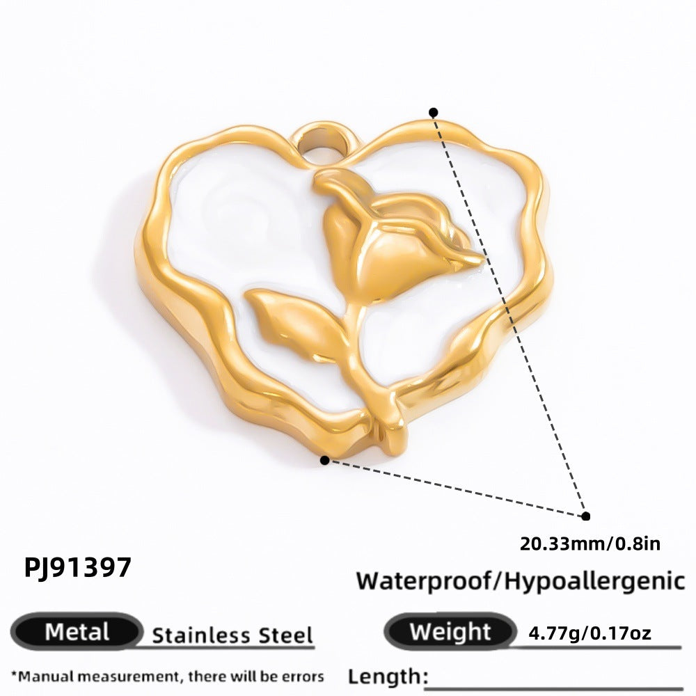 Handmade Stainless Steel 18K Gold Plated Earrings and Necklace Set
