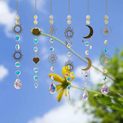 Colorful Sun Moon Hanging Crystal Decoration