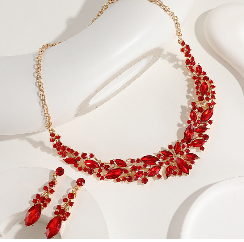 Fashion Crystal Necklace and Earrings Set for Brides